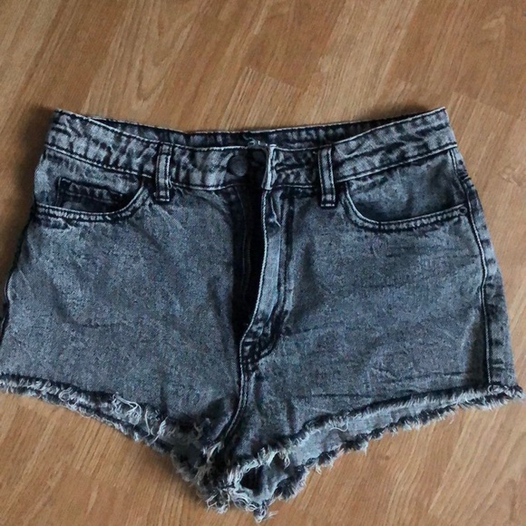 black washed out high waisted jean shorts (BDG) - Picture 1 of 3